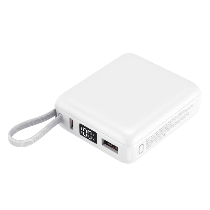 10000mAh LCD Göstergeli Hızlı Şarj Powerbank - Gri
