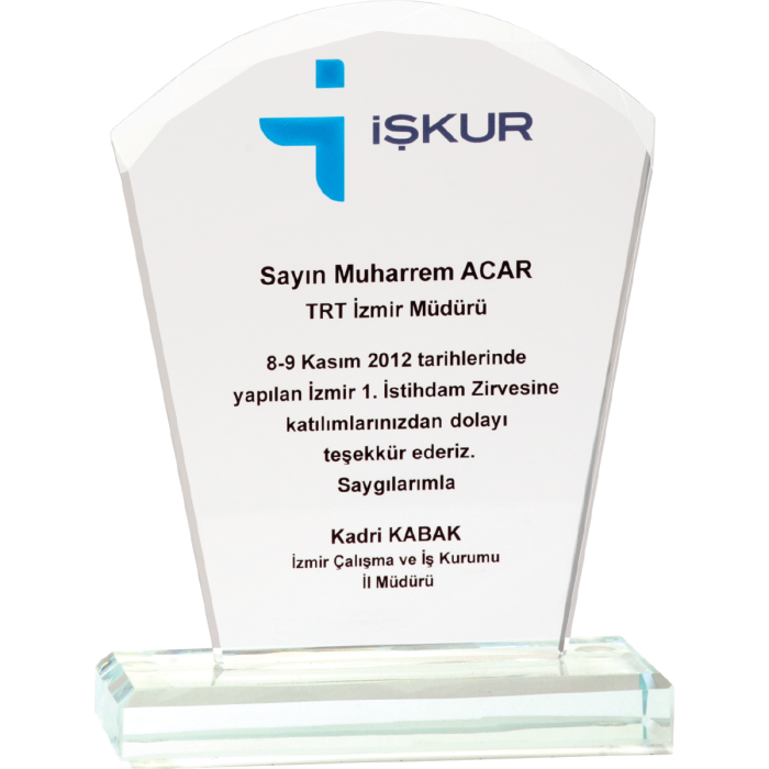 Cam Plaket Ödül ve Başarı Plaketi