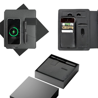 8000 mAh Powerbankli ve Wireless Şarjlı Organizer Defter Seti