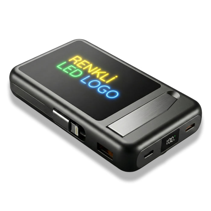 Renkli Işıklı Logo Magsafe 10000 mAh Powerbank
