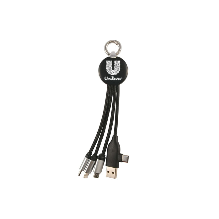 Type-C Uçlu LED Işıklı Çoklu Şarj Kablosu