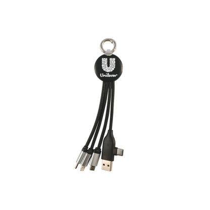 Type-C Uçlu LED Işıklı Çoklu Şarj Kablosu