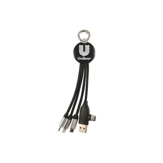 Type-C Uçlu LED Işıklı Çoklu Şarj Kablosu