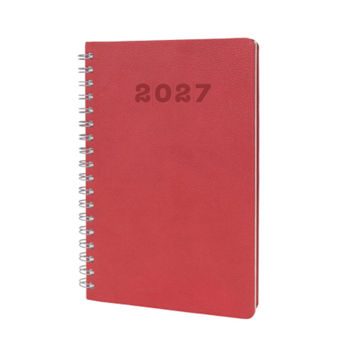 2027 Tarihli Termo Deri Kapaklı Spiralli Ajanda