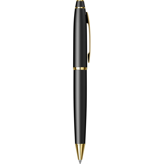 Scrikss Mat Siyah Altın Detaylı Premium Tükenmez Kalem