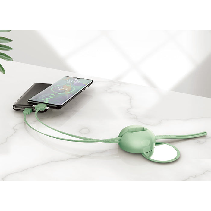 S-Link 3 in 1 Çoklu Şarj Kablosu ve Aynalı Saklama Kutusu