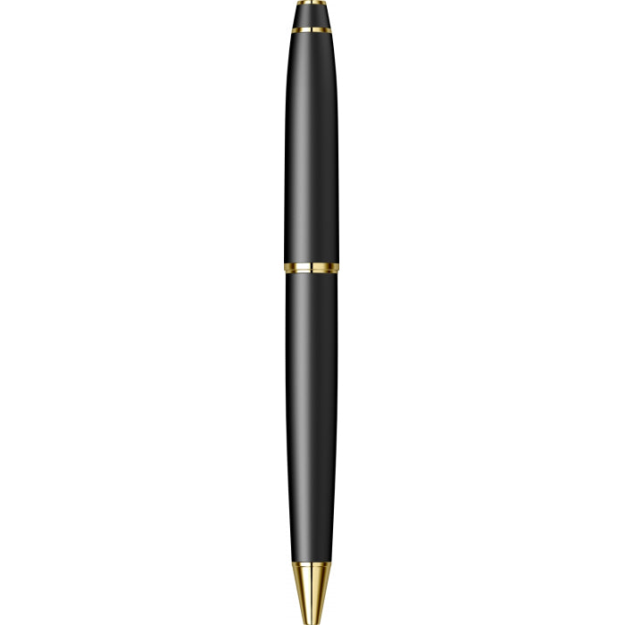 Scrikss Mat Siyah Altın Detaylı Premium Tükenmez Kalem