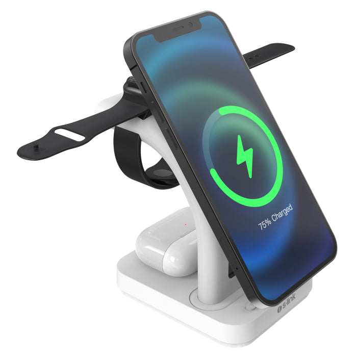 S-Link 3'ü 1 Arada Magsafe Ledli Kablosuz Şarj Cihazı