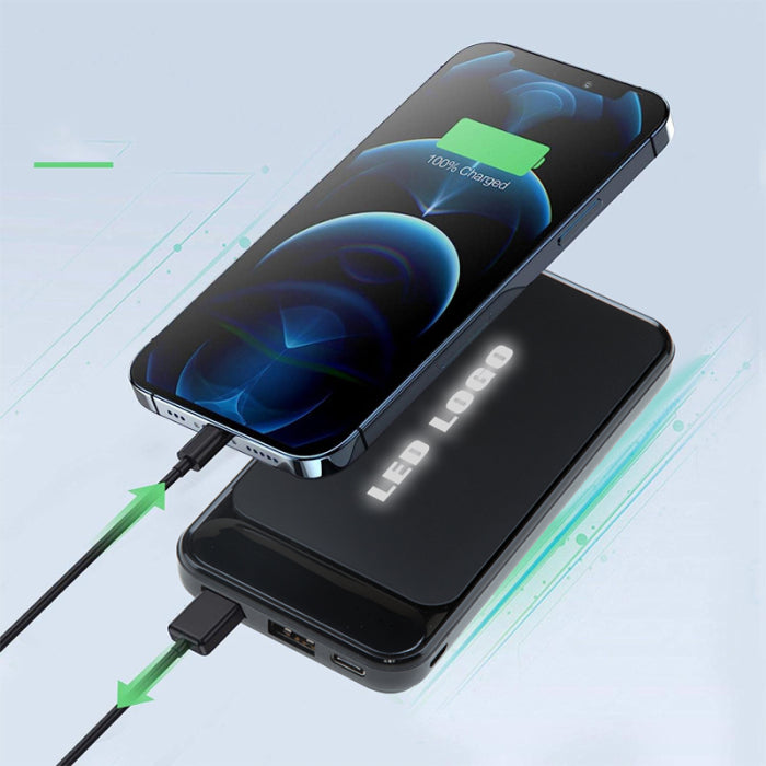 Işıklı Led Logolu Rubber Gövde 10.000 mAh Powerbank