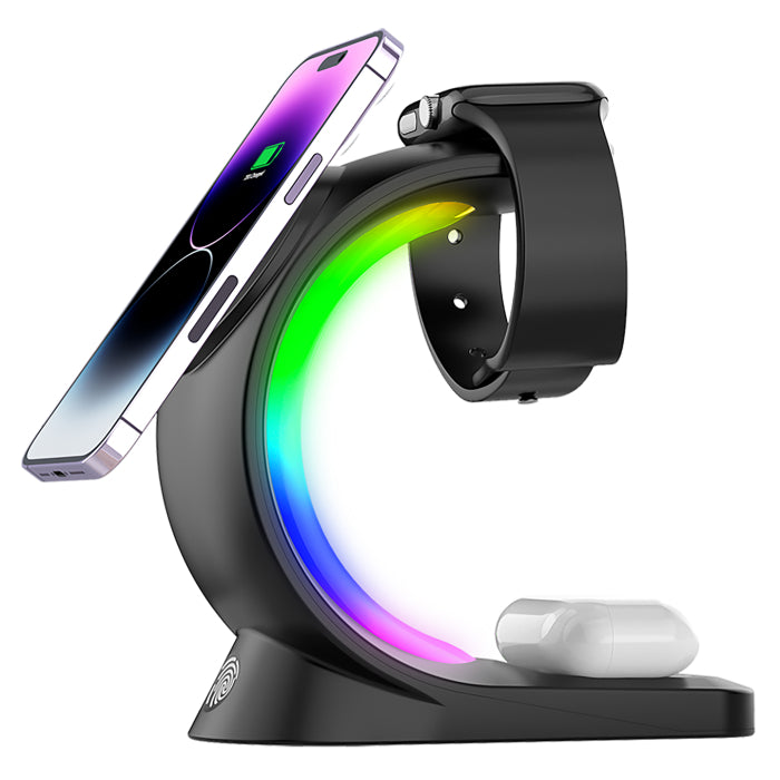S-link Telefon, Saat ve Kulaklık Uyumlu 15W RGB Kablosuz Şarj Cihazı