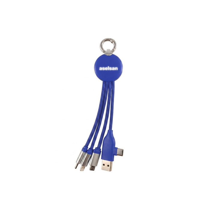 Type-C Uçlu LED Işıklı Çoklu Şarj Kablosu
