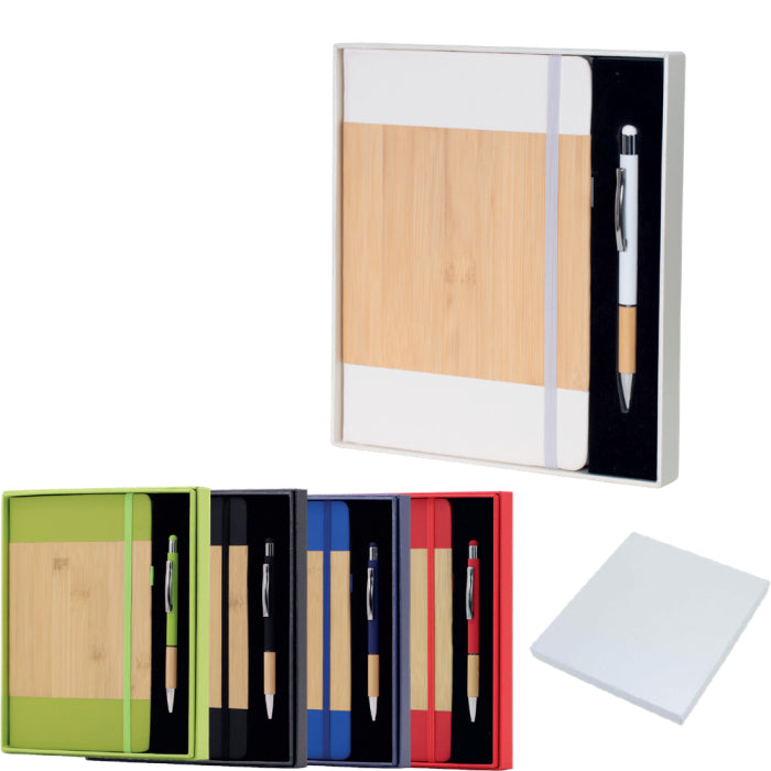 Bambu Kapaklı Defter ve Tükenmez Kalem Hediye Seti