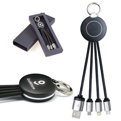 Çoklu Şarj Kablosu - USB Type-C, Lightning ve Micro USB