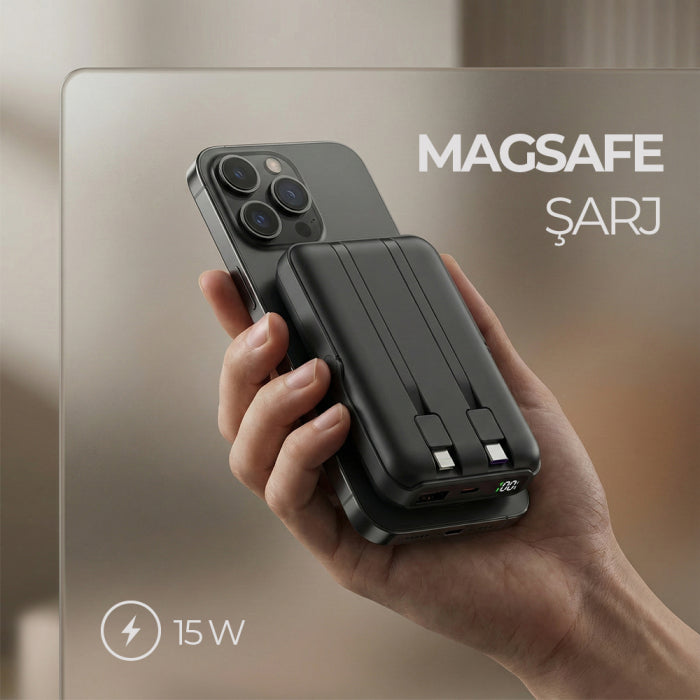 Işıklı Logo Tasarımlı 10000 mAh Hızlı Wireless Şarj Cihazı