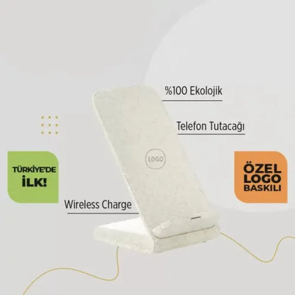 EccoTech %100 Ekolojik Wireless Charger + Telefon Standı