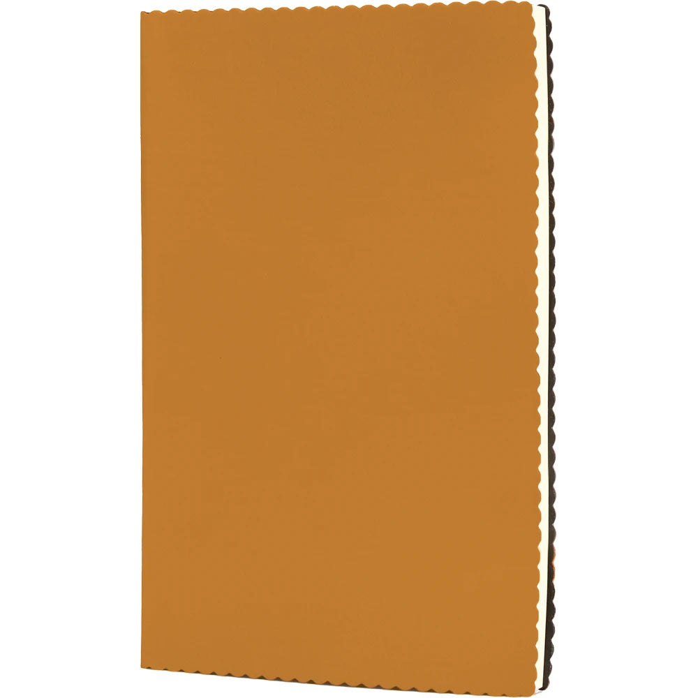 Dalgalı Kesim Yumuşak Termo Deri Kapaklı VIP Tarihsiz Defter (14 x 21 cm)