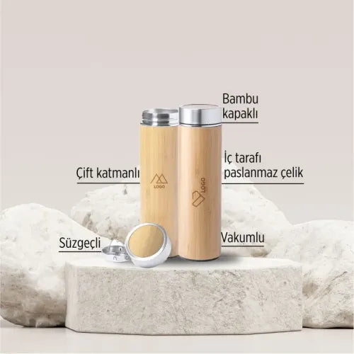 EccoTech 350 ML Ekolojik Bambu Çelik Dizayn Termos