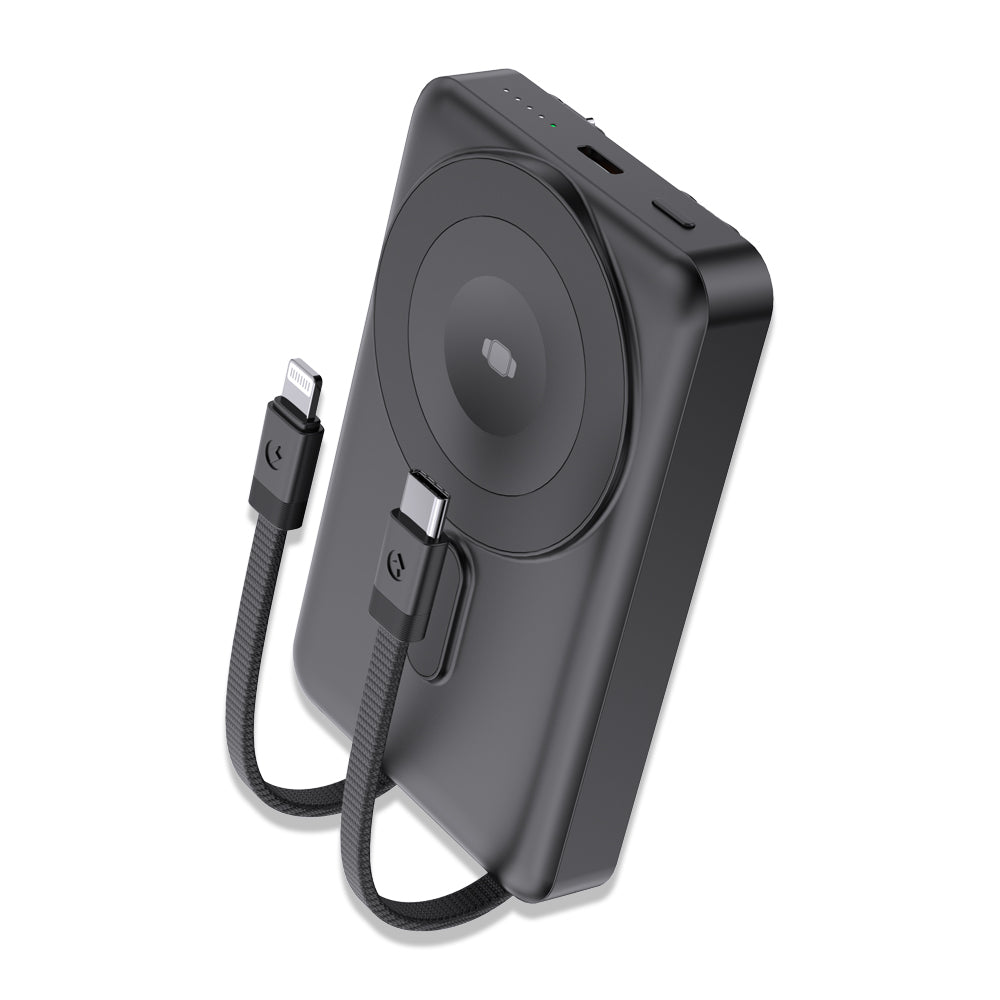Işıklı LED Logo Alanlı ve Kendinden Kablolu 10.000 mAh Powerbank