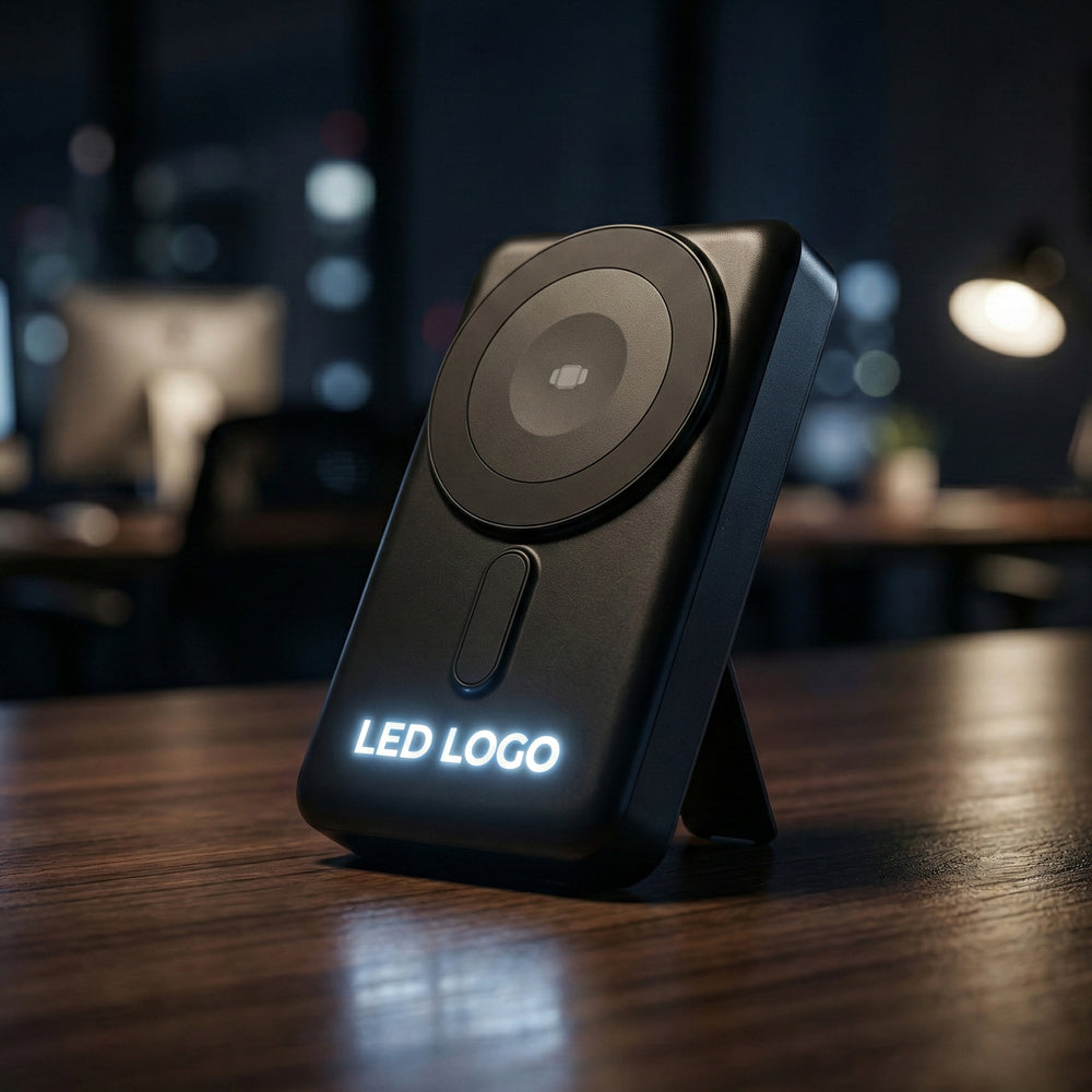Işıklı LED Logo Alanlı ve Kendinden Kablolu 10.000 mAh Powerbank