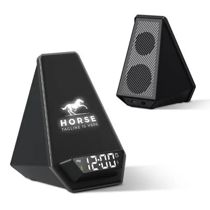 Kablosuz Şarj Cihazı - Hoparlör (Akıllı Saat-Alarım-Işıklı Logo)