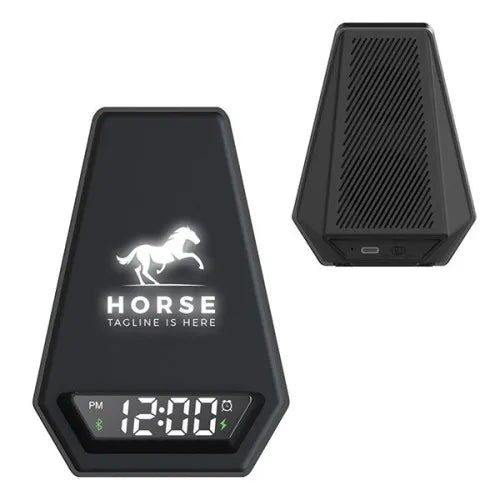 Kablosuz Şarj Cihazı - Hoparlör (Akıllı Saat-Alarım-Işıklı Logo)