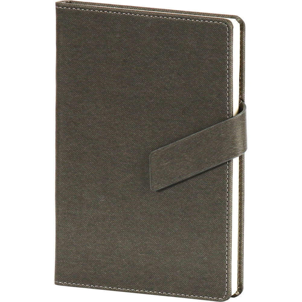 Keten Dokulu ve Mıknatıslı Deri Tokalı VIP Tarihsiz Defter (13 x 21 cm)