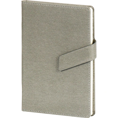 Keten Dokulu ve Mıknatıslı Deri Tokalı VIP Tarihsiz Defter (13 x 21 cm)