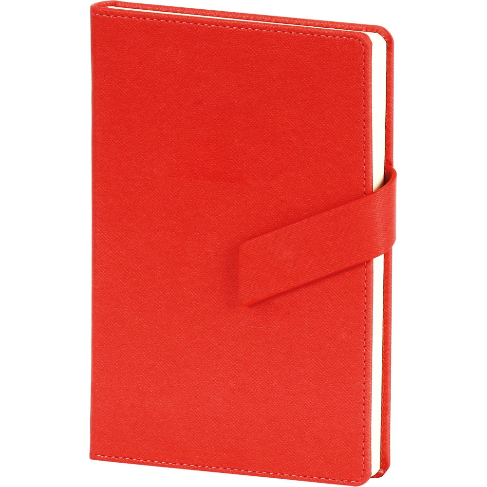 Keten Dokulu ve Mıknatıslı Deri Tokalı VIP Tarihsiz Defter (13 x 21 cm)