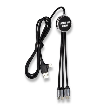 Işıklı Logo 60W Hızlı Type-C Uçlu Data Transferli Şarj Kablosu (Çantalı)