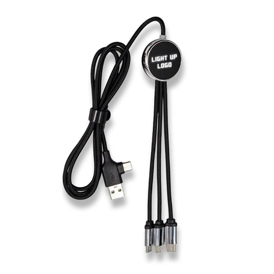 Işıklı Logo 60W Hızlı Type-C Uçlu Data Transferli Şarj Kablosu (Çantalı)