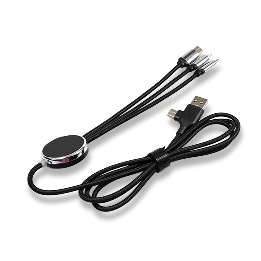 Işıklı Logo 60W Hızlı Type-C Uçlu Data Transferli Şarj Kablosu (Çantalı)