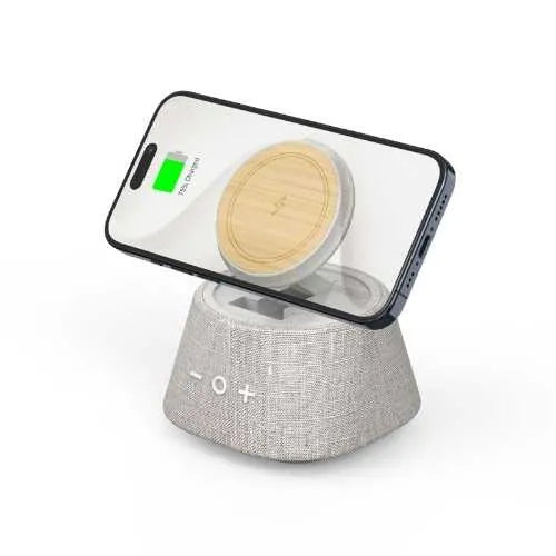 Eccotech  Ekolojik Kablosuz Magsafe Şarj Cihazı + - Bluetooth Hoperlör Gri