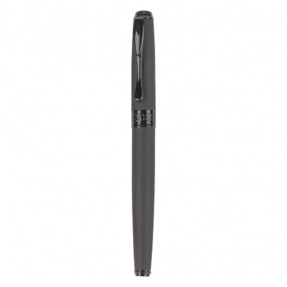 Desenli Siyah Orta Halkalı ve Kapaklı Metal Roller Kalem