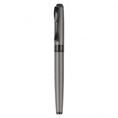 Desenli Siyah Orta Halkalı ve Kapaklı Metal Roller Kalem