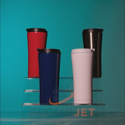 Kavisli Gövdeli ve Sızdırmaz Çıtçıt Kapaklı Çelik Termos Mug (500 ml)