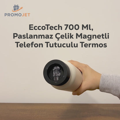 EccoTech 700 Ml Paslanmaz Çelik Magnetli Telefon Tutuculu Termos