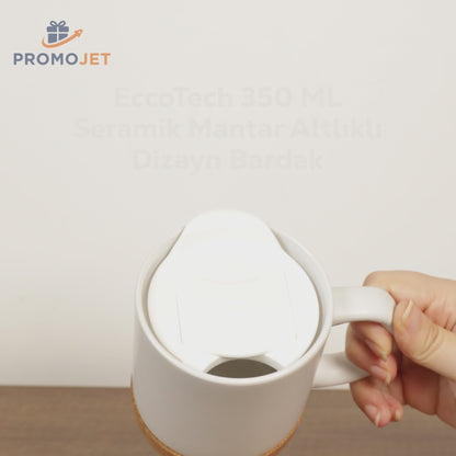 EccoTech 350 ML Seramik + Mantar Altlıklı Dizayn Bardak