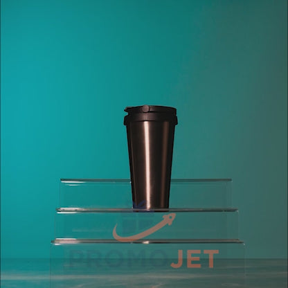 Konik Gövdeli ve Hareketli Kulplu Çelik Termos Mug (500 ml)