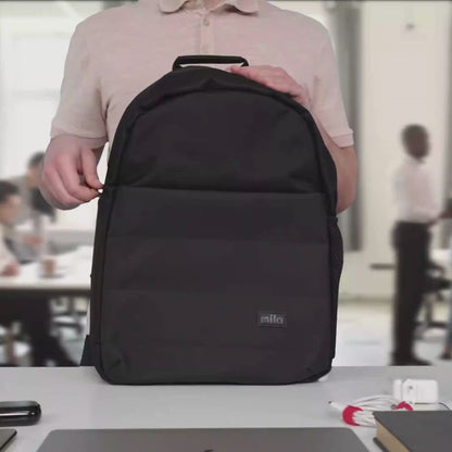 Mila Hibrid 15.6" Notebook Sırt Çantası – Suni Deri Detaylı ve WTXPro Korumalı