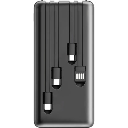 20.000 mAh Dahili 4 Kablolu Powerbank – Cam Görünümlü Ön Panelli ve LED Fenerli