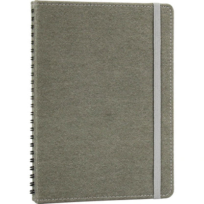 Gizli Spiralli, Keten Dokulu ve Lastikli VIP Tarihsiz Defter (15 x 21.5 cm)