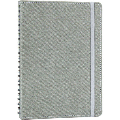 Gizli Spiralli, Keten Dokulu ve Lastikli VIP Tarihsiz Defter (15 x 21.5 cm)
