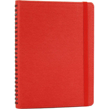Gizli Spiralli, Keten Dokulu ve Lastikli VIP Tarihsiz Defter (15 x 21.5 cm)