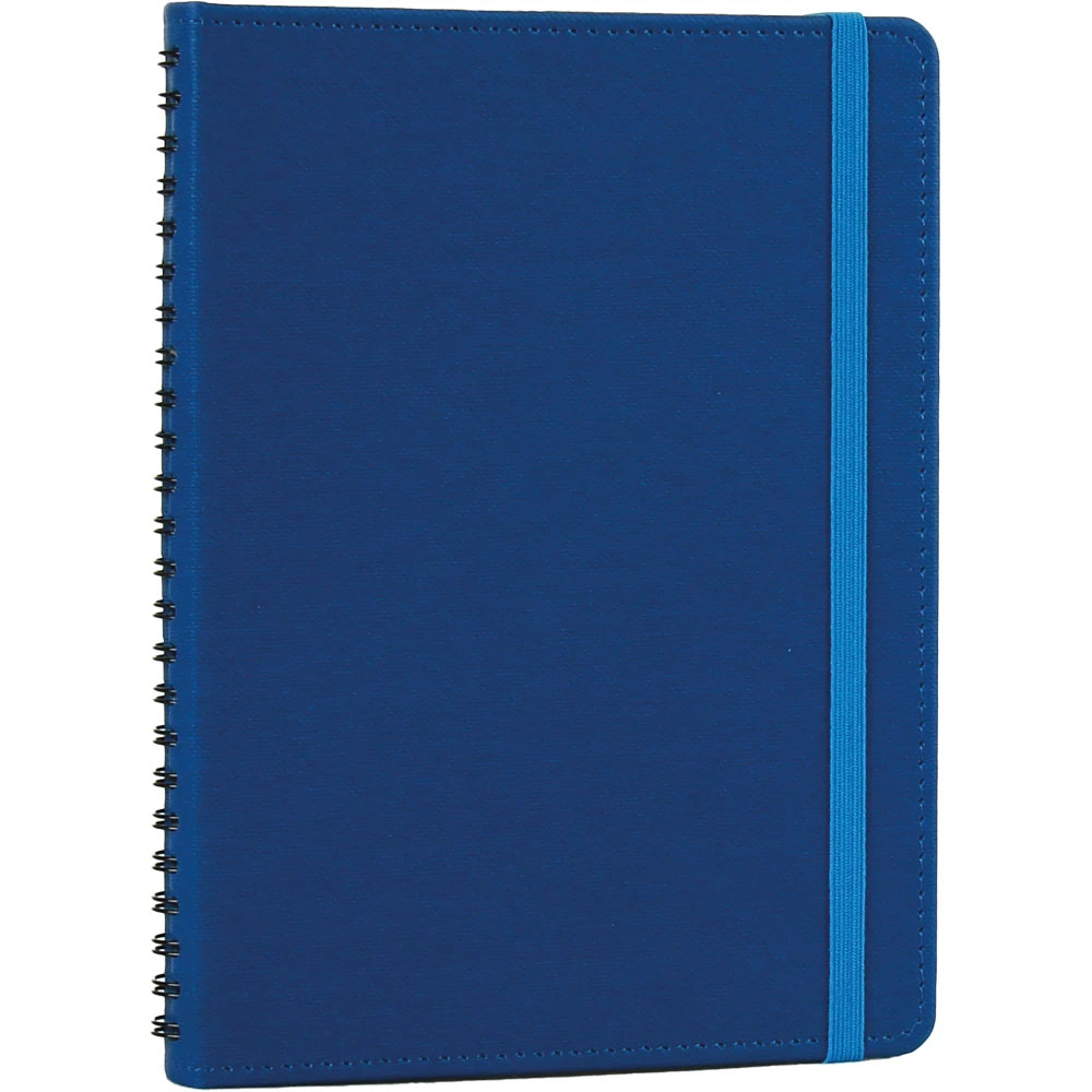 Gizli Spiralli, Keten Dokulu ve Lastikli VIP Tarihsiz Defter (15 x 21.5 cm)