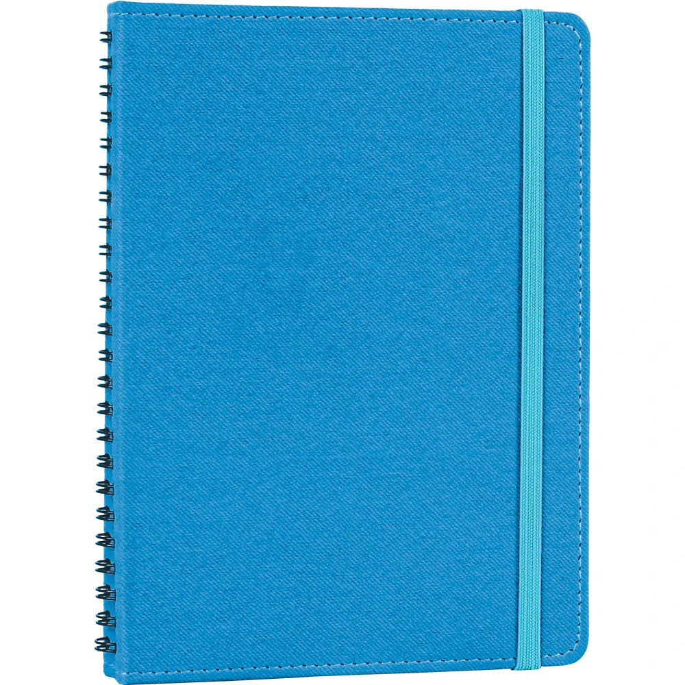 Gizli Spiralli, Keten Dokulu ve Lastikli VIP Tarihsiz Defter (15 x 21.5 cm)