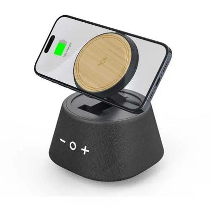 Eccotech Ekolojik Kablosuz Magsafe Sarj Cihazı+Bluetooth Hoparlör - Siyah