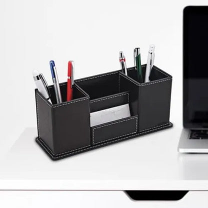 4 Bölmeli Organizer Suni Deri Kalemlik