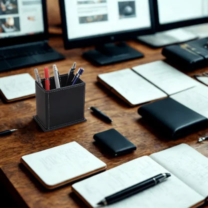 Siyah Renk Suni Deri Kalemlik