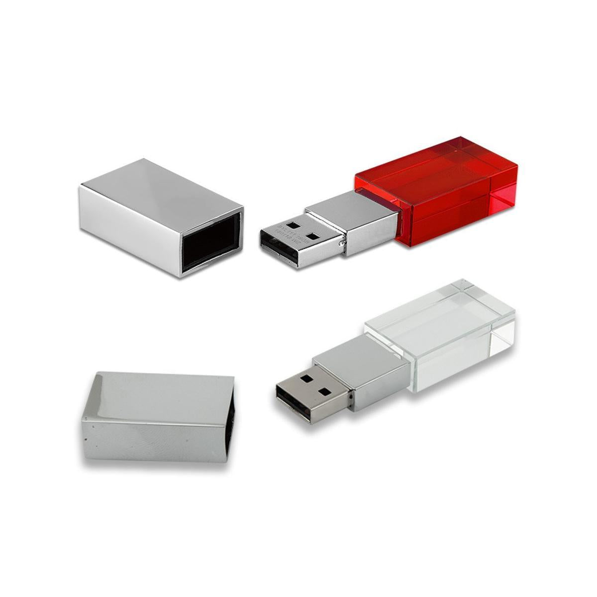 Kristal USB Bellek 32GB – Şeffaf Tasarım ve Metal Kapaklı Premium Model