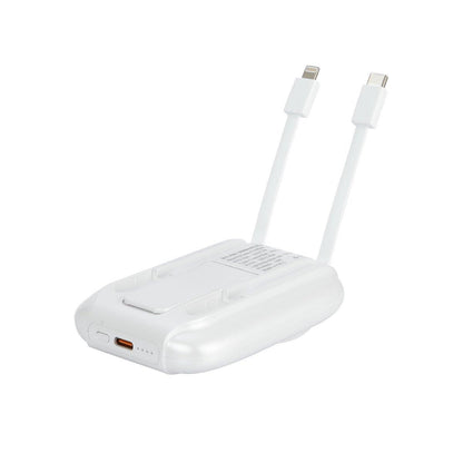MagSafe Uyumlu 10.000 mAh Powerbank – Dahili USB-C & Lightning Kablolu ve Telefon Standlı